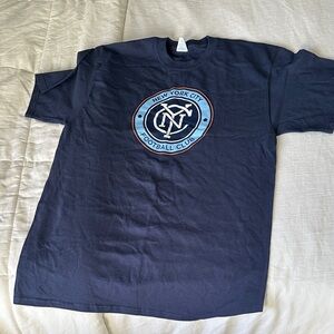 Port and Company Navy Short Sleeve Crew with Light Blue NYCFC Logo